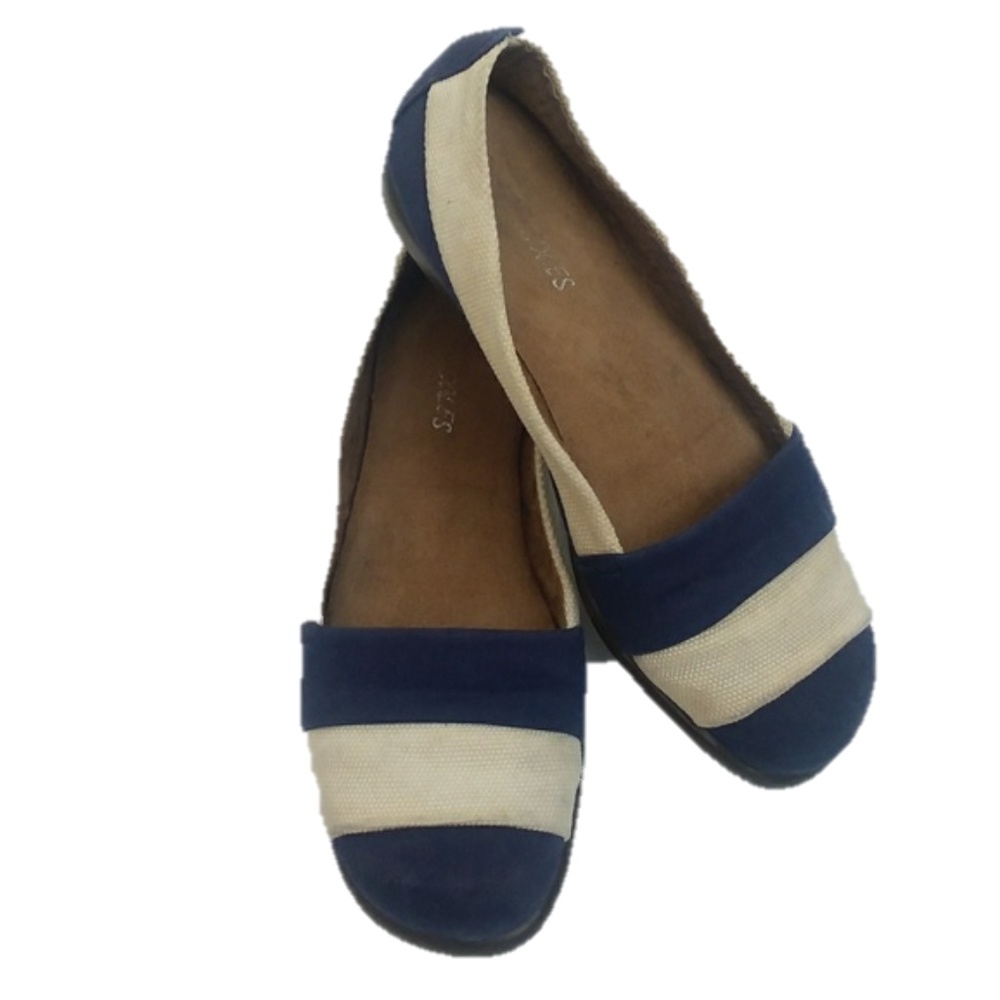 Aerosoles Supersoft Blue Nautical Stripes Flats 8 - Picture 7 of 7